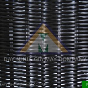 Dây nhựa giả mây Tròn Rỗng Sọc Màu Đen