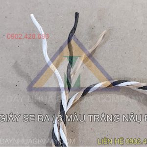 dây giấy xoắn 3 sợi vàng nâu - trắng - đen