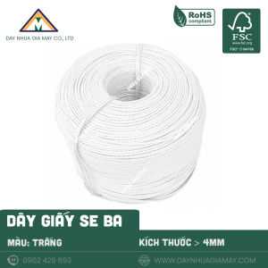 Dây giấy se 3 màu trắng kích thước 4mm