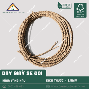 Dây giấy se ĐÔI màu VÀNG NÂU kích thước 3.5mm