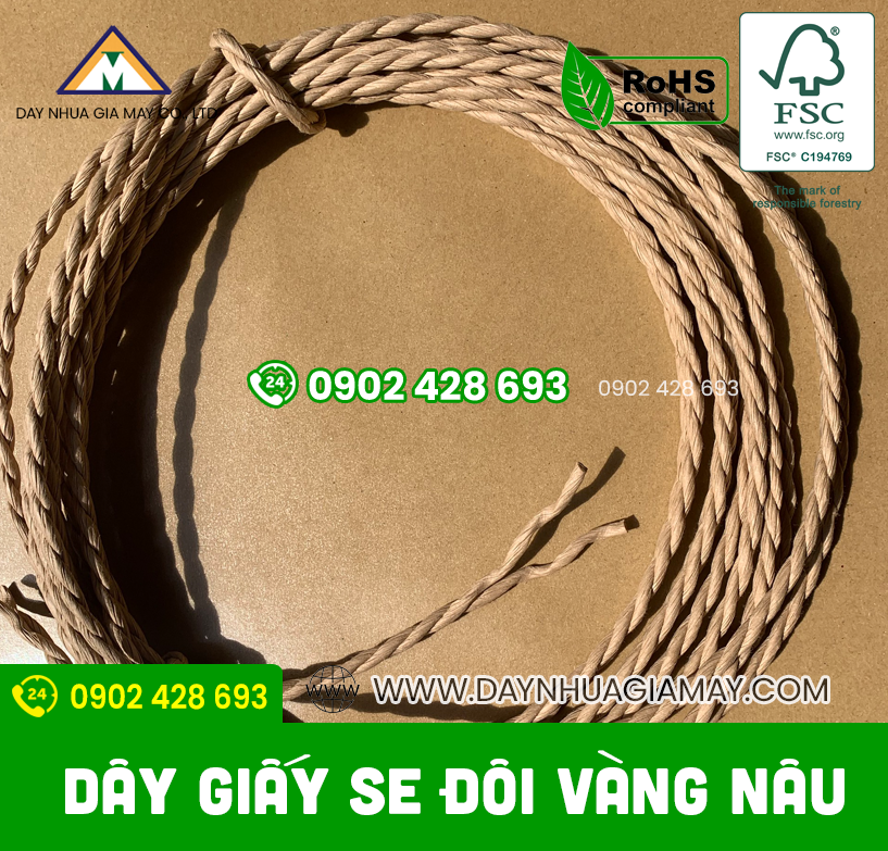 day giay se doi mau vang nau 4mm