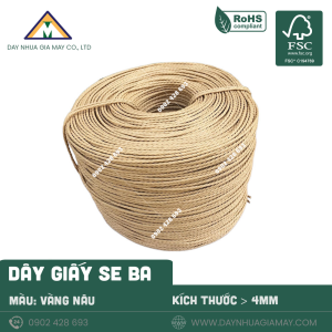 Dây giấy se 3 màu vàng nâu kích thước 4mm