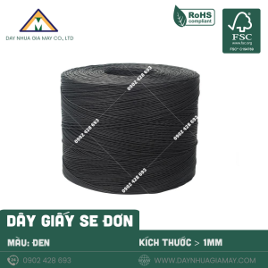 Dây giấy se đơn màu đen kích thước từ ø1mm