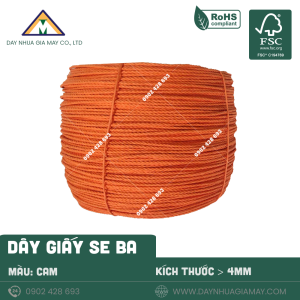 Dây giấy se 3 màu cam kích thước 4mm