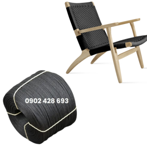 Dây giấy xoắn 3 màu đen đan ghế CH25