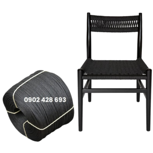 Dây giấy xoắn 3 màu đen đan ghế CH36