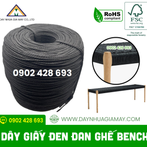 Dây giấy se 3 màu đen đan ghế Bench