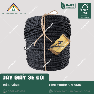 Dây giấy se đôi màu đen kích thước từ 2mm