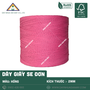Dây giấy se đơn màu hồng kích thước từ 2mm
