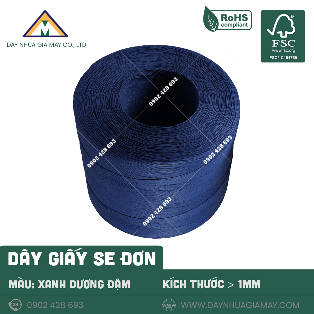 day giay se don mau xanh duong dam kich thuoc tu o1mm