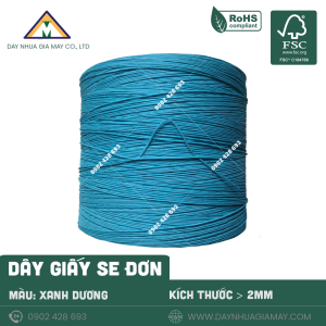 Dây giấy se đơn màu xanh dương kích thước từ ø2mm