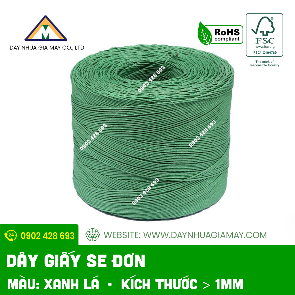 day giay se don mau xanh la cay